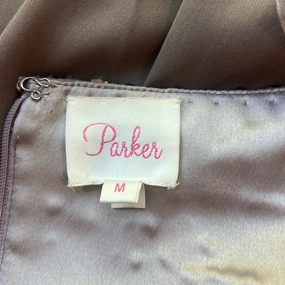 Parker Silk Chiffon Ruffle Beaded Sequin Mini Dress - Picture 8 of 10